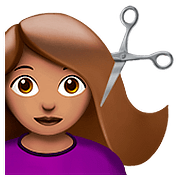 💇🏽‍♀️ Emoji Frau beim Haareschneiden: mittlere Hautfarbe Apple iOS 10.0.