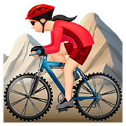 🚵🏻‍♀️ Emoji Mulher Fazendo Mountain Bike: Pele Clara na Apple iOS 10.0.