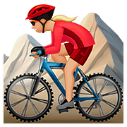 🚵🏼‍♀️ Emoji Mountainbikerin: mittelhelle Hautfarbe Apple iOS 10.0.
