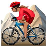 🚵🏽‍♀️ Emoji Mujer En Bicicleta De Montaña: Tono De Piel Medio en Apple iOS 10.0.