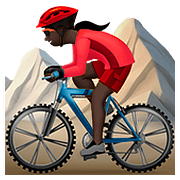 🚵🏿‍♀️ Emoji Mujer En Bicicleta De Montaña: Tono De Piel Oscuro en Apple iOS 10.0.