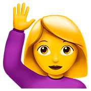 🙋‍♀️ Emoji Frau mit erhobenem Arm Apple iOS 10.0.