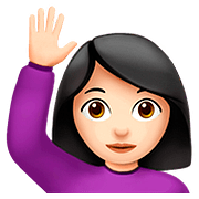 🙋🏻‍♀️ Emoji Frau mit erhobenem Arm: helle Hautfarbe Apple iOS 10.0.