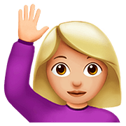 🙋🏼‍♀️ Emoji Frau mit erhobenem Arm: mittelhelle Hautfarbe Apple iOS 10.0.