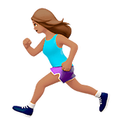 🏃🏽‍♀️ Emoji Mujer Corriendo: Tono De Piel Medio en Apple iOS 10.0.
