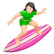 🏄🏻‍♀️ Emoji Mujer Haciendo Surf: Tono De Piel Claro en Apple iOS 10.0.