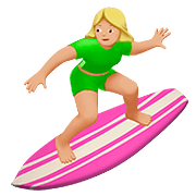 Emoji 🏄🏼‍♀️ Surfista Donna: Carnagione Abbastanza Chiara su Apple iOS 10.0.