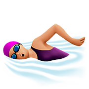 🏊🏼‍♀️ Emoji Mujer Nadando: Tono De Piel Claro Medio en Apple iOS 10.0.