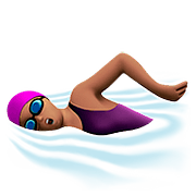 🏊🏽‍♀️ Emoji Mulher Nadando: Pele Morena na Apple iOS 10.0.