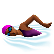 🏊🏾‍♀️ Emoji Mujer Nadando: Tono De Piel Oscuro Medio en Apple iOS 10.0.