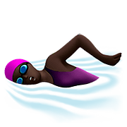 🏊🏿‍♀️ Emoji Mulher Nadando: Pele Escura na Apple iOS 10.0.
