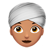 👳🏽‍♀️ Emoji Mujer Con Turbante: Tono De Piel Medio en Apple iOS 10.0.