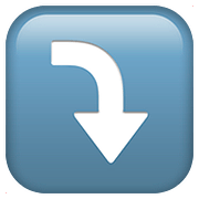 ⤵️ Emoji Flecha Derecha Curvándose Hacia Abajo en Apple iOS 10.2.