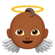 👼🏾 Emoji Bebê Anjo: Pele Morena Escura na Apple iOS 10.2.