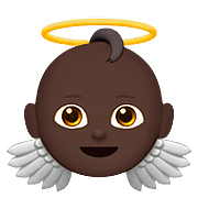 👼🏿 Emoji Bebé ángel: Tono De Piel Oscuro en Apple iOS 10.2.