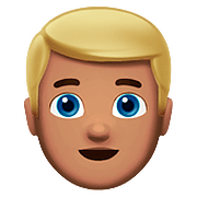 👱🏽‍♂️ Emoji Mann: mittlere Hautfarbe, blond Apple iOS 10.2.