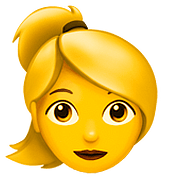 👱‍♀️ Emoji Frau: blond Apple iOS 10.2.