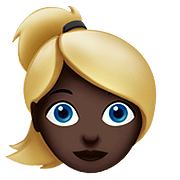 Émoji 👱🏿‍♀️ Femme Blonde : Peau Foncée sur Apple iOS 10.2.