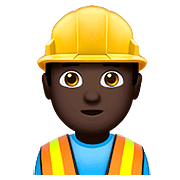 👷🏿 Emoji Trabalhador De Construção Civil: Pele Escura na Apple iOS 10.2.