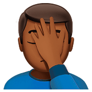 🤦🏾 Emoji sich an den Kopf fassende Person: mitteldunkle Hautfarbe Apple iOS 10.2.