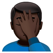 Emoji 🤦🏿 Persona Esasperata: Carnagione Scura su Apple iOS 10.2.