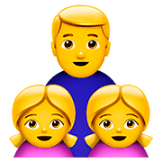 👨‍👧‍👧 Emoji Familie: Mann, Mädchen und Mädchen Apple iOS 10.2.