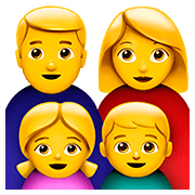 👨‍👩‍👧‍👦 Emoji Familie: Mann, Frau, Mädchen und Junge Apple iOS 10.2.
