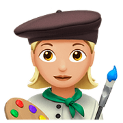 Emoji 👩🏼‍🎨 Artista Donna: Carnagione Abbastanza Chiara su Apple iOS 10.2.