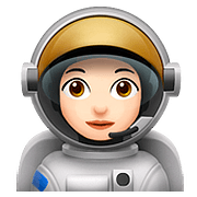 Émoji 👩🏻‍🚀 Astronaute Femme : Peau Claire sur Apple iOS 10.2.