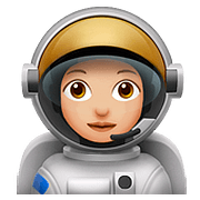 👩🏼‍🚀 Emoji Astronauta Mujer: Tono De Piel Claro Medio en Apple iOS 10.2.