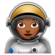 👩🏾‍🚀 Emoji Astronauta Mujer: Tono De Piel Oscuro Medio en Apple iOS 10.2.
