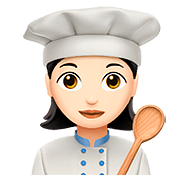 👩🏻‍🍳 Emoji Cocinera: Tono De Piel Claro en Apple iOS 10.2.