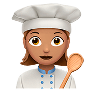 Émoji 👩🏽‍🍳 Cuisinière : Peau Légèrement Mate sur Apple iOS 10.2.