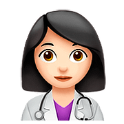 👩🏻‍⚕️ Emoji Mulher Profissional Da Saúde: Pele Clara na Apple iOS 10.2.