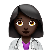 👩🏿‍⚕️ Emoji Mulher Profissional Da Saúde: Pele Escura na Apple iOS 10.2.