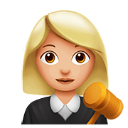 Émoji 👩🏼‍⚖️ Juge Femme : Peau Moyennement Claire sur Apple iOS 10.2.