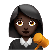 👩🏿‍⚖️ Emoji Juíza: Pele Escura na Apple iOS 10.2.