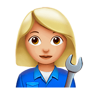 👩🏼‍🔧 Emoji Mecánica: Tono De Piel Claro Medio en Apple iOS 10.2.