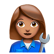Emoji 👩🏽‍🔧 Meccanico Donna: Carnagione Olivastra su Apple iOS 10.2.