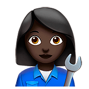 👩🏿‍🔧 Emoji Mecánica: Tono De Piel Oscuro en Apple iOS 10.2.