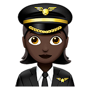 Emoji 👩🏿‍✈️ Pilota Donna: Carnagione Scura su Apple iOS 10.2.