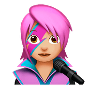 Emoji 👩🏼‍🎤 Cantante Donna: Carnagione Abbastanza Chiara su Apple iOS 10.2.