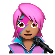 Emoji 👩🏽‍🎤 Cantante Donna: Carnagione Olivastra su Apple iOS 10.2.
