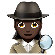 🕵🏿‍♀️ Emoji Detective Mujer: Tono De Piel Oscuro en Apple iOS 10.2.