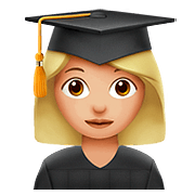 Emoji 👩🏼‍🎓 Studentessa: Carnagione Abbastanza Chiara su Apple iOS 10.2.
