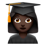 Emoji 👩🏿‍🎓 Studentessa: Carnagione Scura su Apple iOS 10.2.