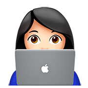 👩🏻‍💻 Emoji Tecnóloga: Tono De Piel Claro en Apple iOS 10.2.
