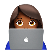 👩🏾‍💻 Emoji Tecnóloga: Tono De Piel Oscuro Medio en Apple iOS 10.2.