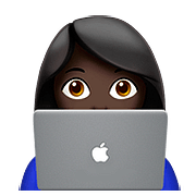👩🏿‍💻 Emoji Tecnóloga: Tono De Piel Oscuro en Apple iOS 10.2.