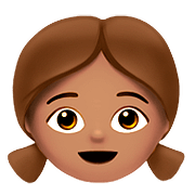 👧🏽 Emoji Niña: Tono De Piel Medio en Apple iOS 10.2.